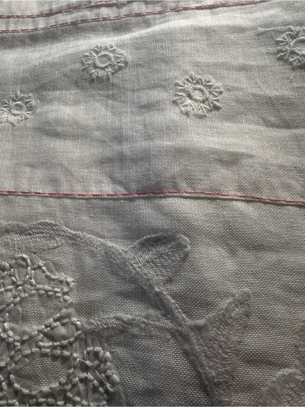 Anthropologie Manette Embroidered Cotton Sheer Curtains 1 Pair = 2 Panels NEW - Picture 4 of 5